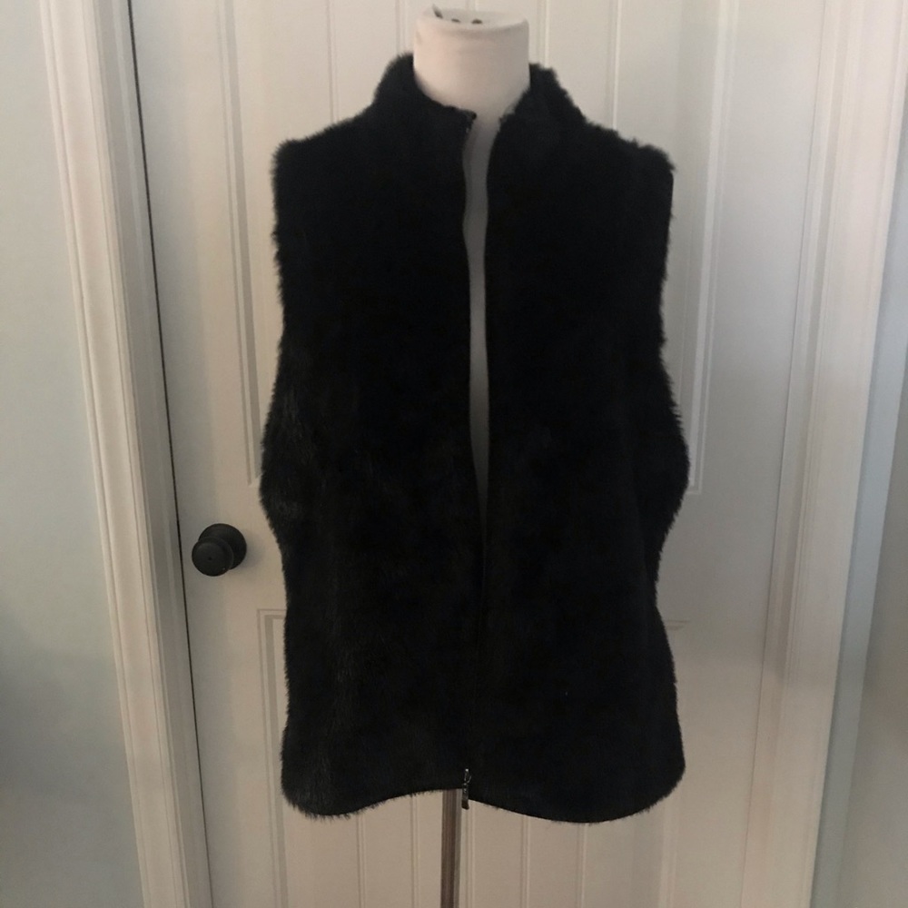 Black Faux Fur Vest